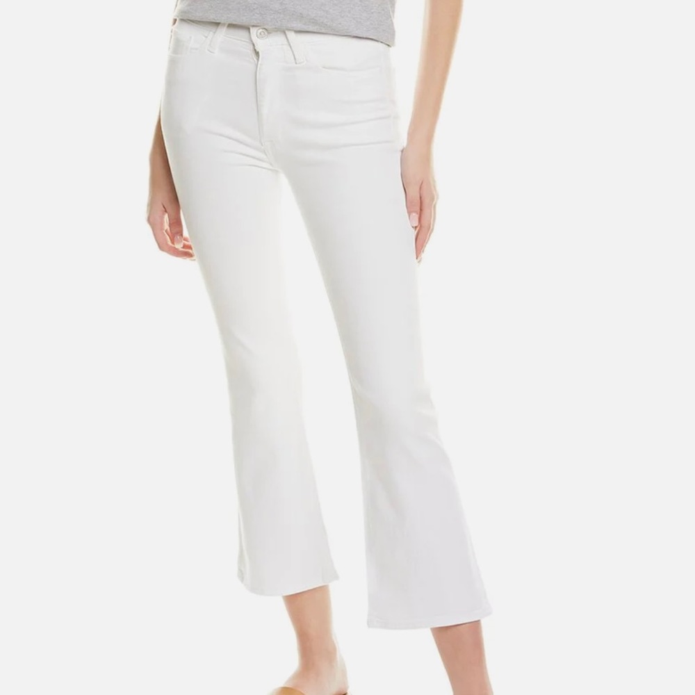 HUDSON Jeans Blair White High-Rise Cropped Bootcut Jean